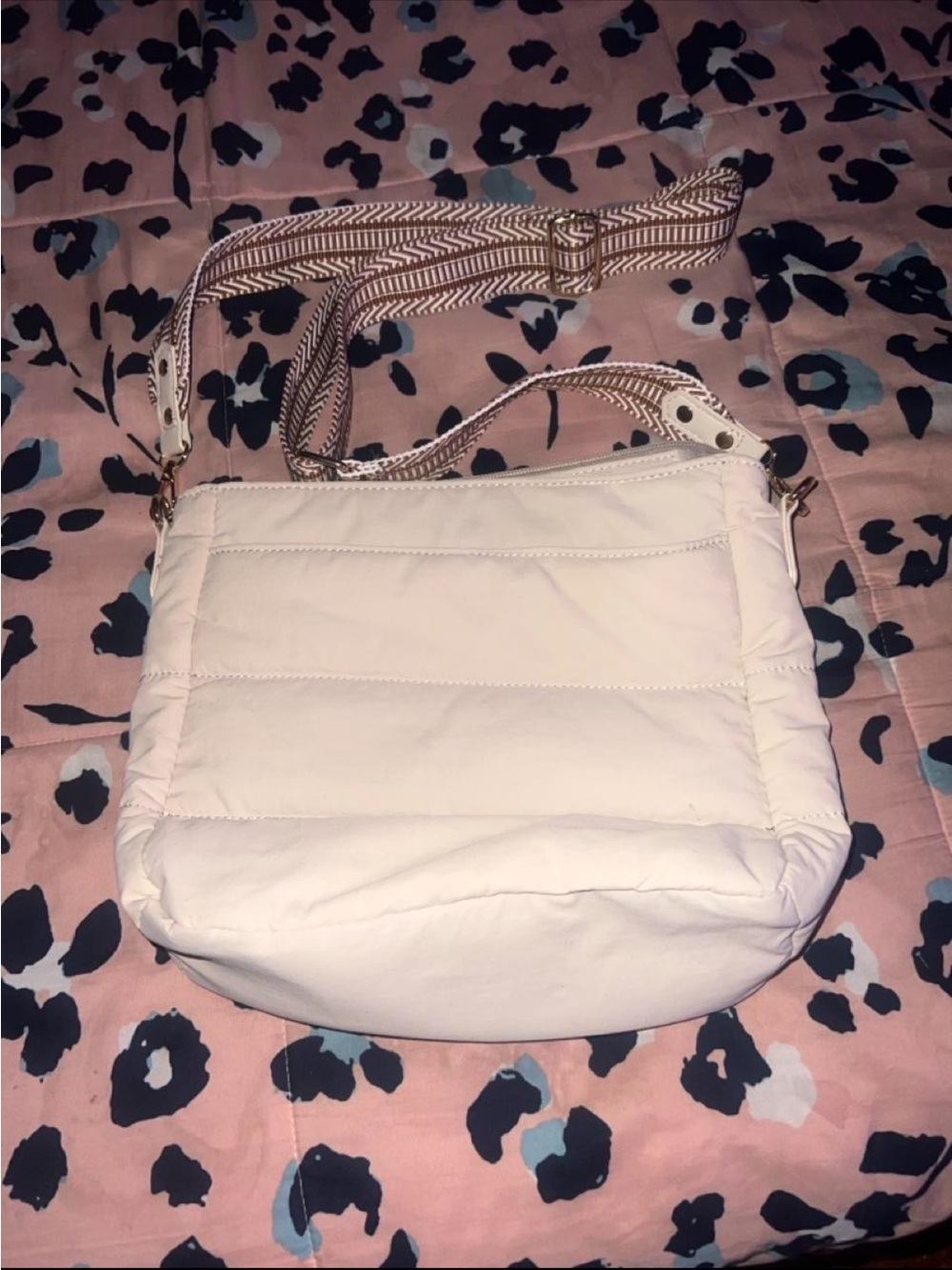 Quilted Crossbody Bag - Cream